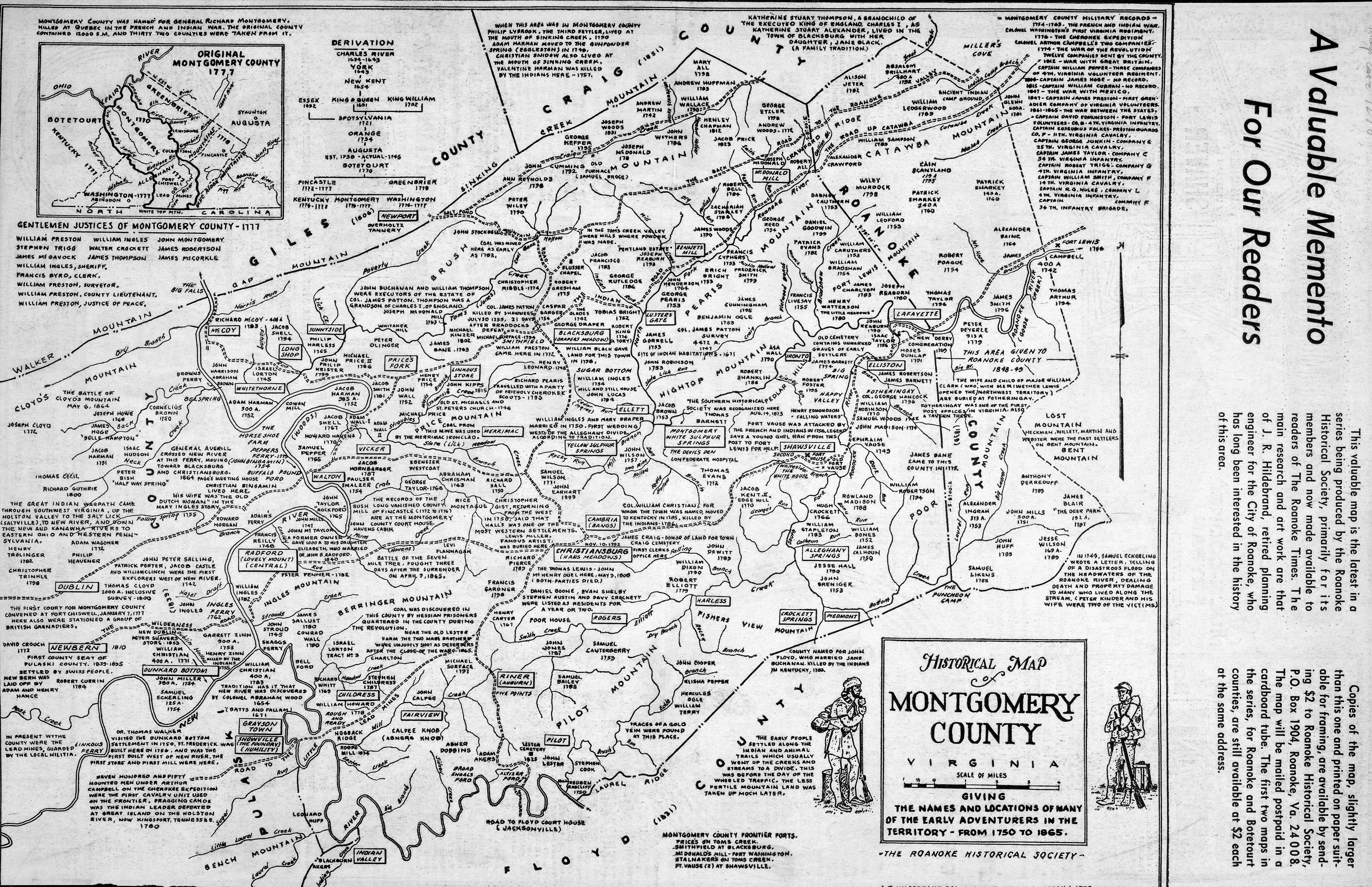 1823 VA MAP Hillsville West Salem Strasburg Colonial Heights VIRGINIA HISTORY XL 